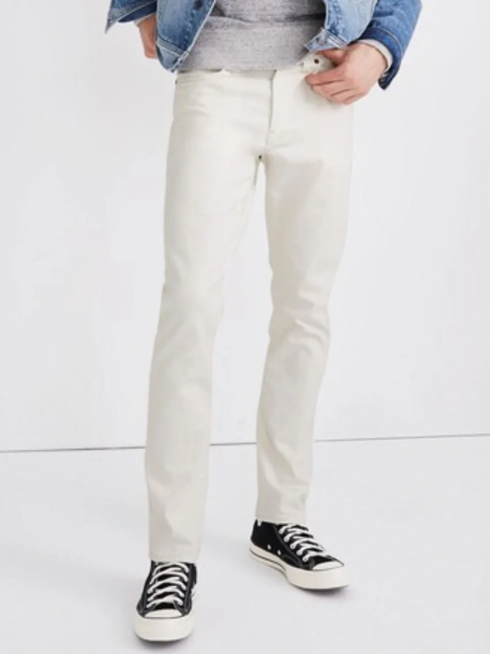 Madewell Men's Slim Authentic Flex Jeans in Lighthouse Wash Off White Size 31x30